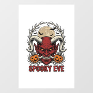 Halloween Duivel T-shirt met Vintage Gravure Pompo Raamsticker