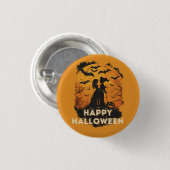 Halloween-Duo im Mondlicht Ronde Button 3,2 Cm (Voorkant /achterkant)