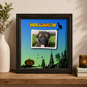 Halloween Dusk met heks Add Photo Lijst Tegeltje
