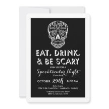 Halloween Eat, Drink & Be Scary 3D-uitnodigingen