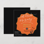 Halloween Eat Drink is Scary Black Oranje Parody Kaart (Voorkant / Achterkant)