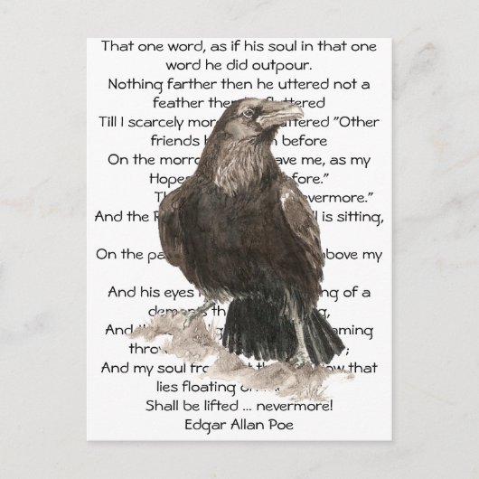 Halloween, Edgar Allen Poe, Raven, Nevermore Briefkaart (Voorkant)