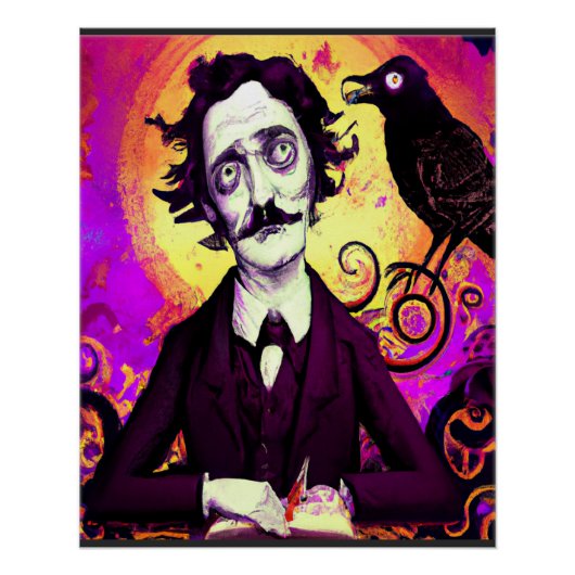 Halloween, Edgar Allen Poe, Raven, Nevermore Post Perfect Poster (Voorkant)