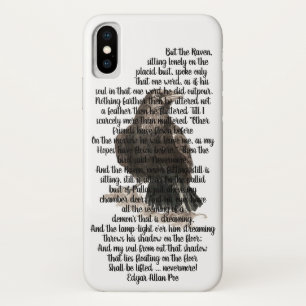 Halloween Edgar Allen Poe Raven Poem iPhone X Hoesje