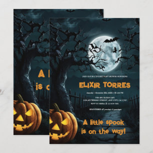 Halloween een beetje spook pompoen Baby shower Kaart