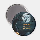 Halloween een beetje spook pompoen Baby shower Magneet (Voorkant / Achterkant)