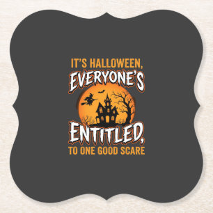 Halloween Eén goede schrik spookhuis citaat Kartonnen Onderzetters