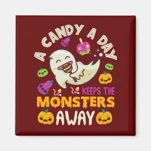 Halloween een Snoep per dag houdt de monsters weg Magneet