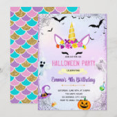 Halloween eenhoorn party uitnodiging (Voorkant / Achterkant)