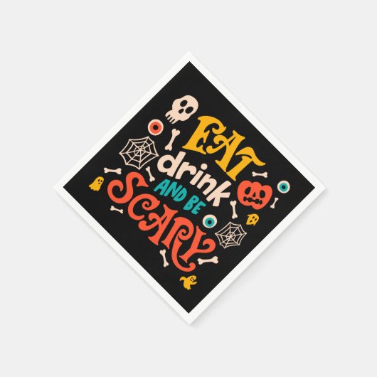 Halloween eet Drink en ben eng modern Manuscript Servet (Hoek)