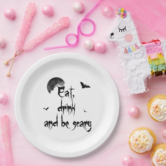 Halloween - eet, drink en ben eng papieren bordje (Feest)
