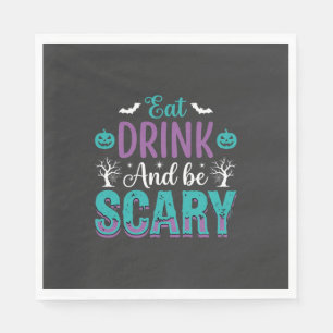 Halloween Eet, Drink En Wees Bang Ontwerp Servet