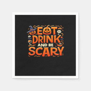 Halloween Eet, Drink En Wees Schrikbarend Servet