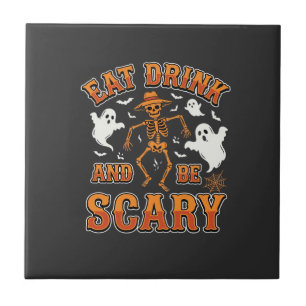 Halloween Eet Drink Wees Eng Geest Ontwerp_1 Tegeltje
