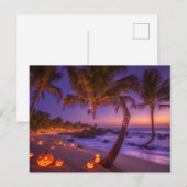 Halloween éffrayant à la carte postale de la plage (Devant / Derrière)