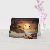 Halloween Éffrayant à The Beach - Carte de voeux (Orchidée)