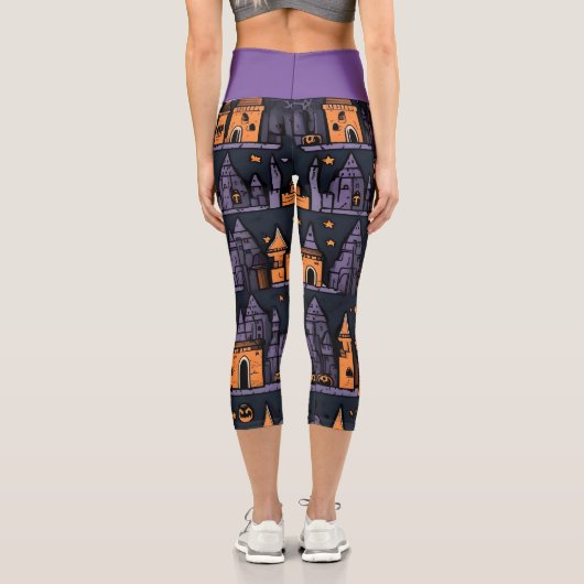 Halloween éffrayant Capri Leggings (Verso)