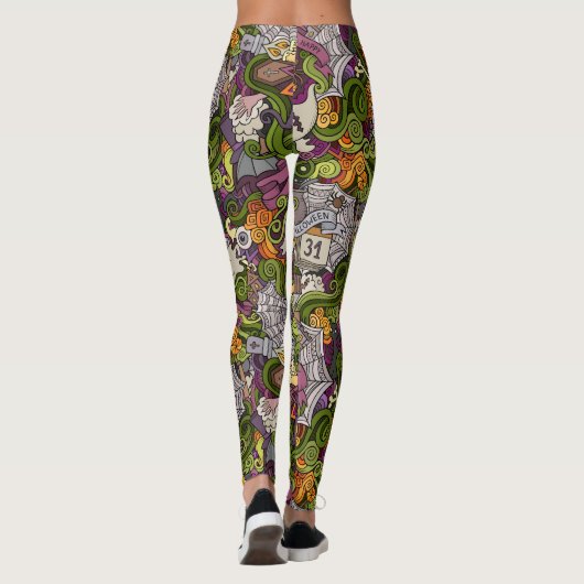 Halloween éffrayant Leggings (Dos)