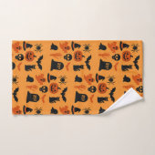 Halloween éffrayant - Trick noir et orange (Serviette à main)