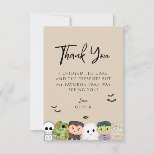 Halloween Éffrayant Un Anniversaire Merci (Devant)