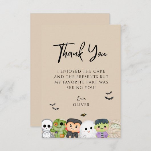 Halloween Éffrayant Un Anniversaire Merci (Devant / Derrière)