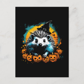 Halloween egel en pompoenen schattig briefkaart