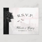 Halloween Elegant Gothic Black MENU Matching RSVP (Voorkant)