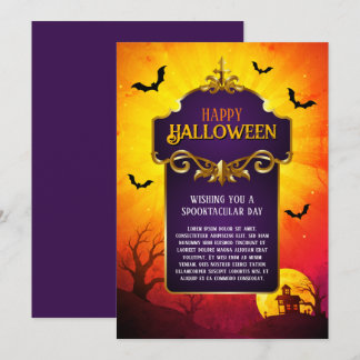 Halloween Elegante Gotische Griezige Wensen Kaart
