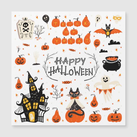 Halloween Elementen Vintage Set Ontwerp (Voorkant)