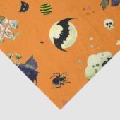 Halloween Elements op Sinaasappel Tissuepapier (Detail)