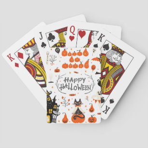 Halloween Elements Set Design Pokerkaarten