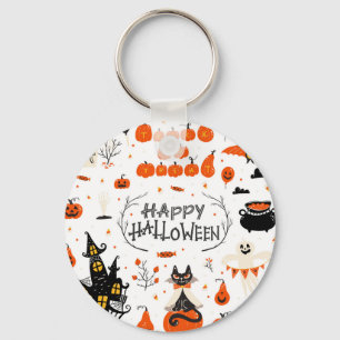 Halloween Elements Set Design Sleutelhanger