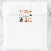 Halloween Elements  Set Design Vierkante Sticker (Tas)