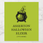 Halloween elixir grappige gepersonaliseerde cauldr wijn etiket (Enkel label)