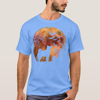Halloween Elkhound, Graves, Waterverf Moon & Haun T-shirt