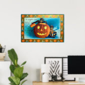 Halloween elves en pomkin poster (Thuiskantoor)