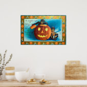 Halloween elves en pomkin poster (Keuken)