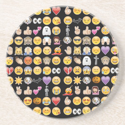 halloween emoji zandsteen onderzetter (Voorkant)