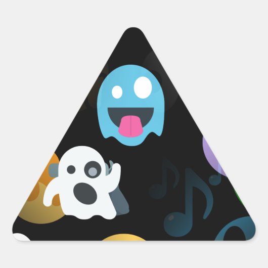 halloween emojis driehoek sticker (Voorkant)