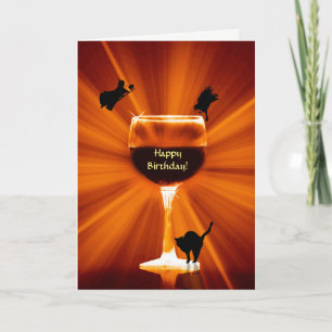 Halloween en Birthday Combo Wine Thema Kaart