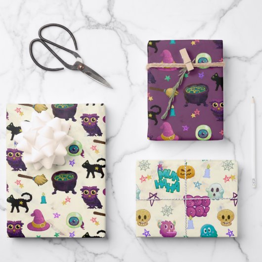 HALLOWEEN EN HERFST CREEPT PATROON INPAKPAPIER VEL (Voorkant)