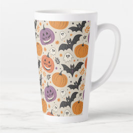 Halloween en herfst patroon latte mok