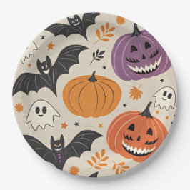 Halloween en herfst patroon papieren bordje