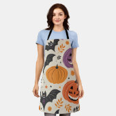 Halloween en herfst patroon schort (Gedragen)