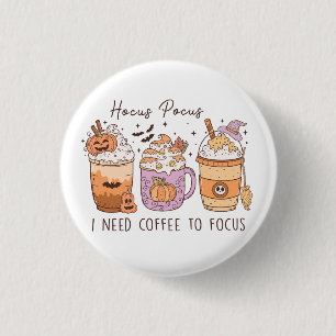 Halloween en koffie ronde button 3,2 cm