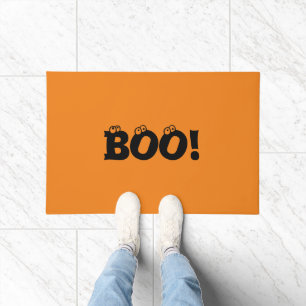 Halloween eng Boo! oogbollen zwart oranje grappig Deurmat