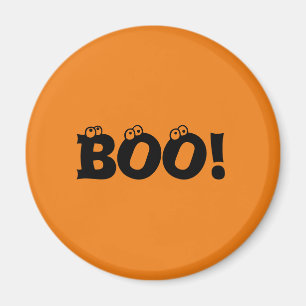 Halloween eng Boo! oogbollen zwart oranje Magneet