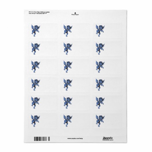  Halloween, eng Evil Gargoyle Demon Etiket (Full Sheet)