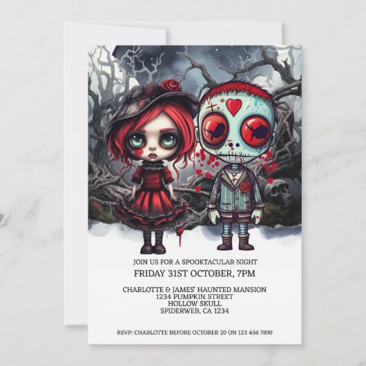 Halloween eng poppenkoppel in Bossen Kaart (Voorkant)