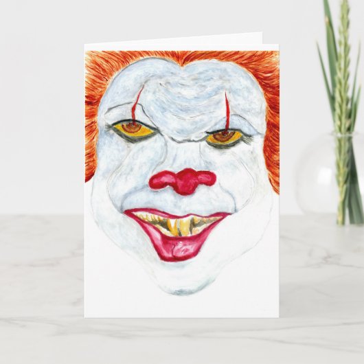 Halloween enge clown2 kaart (Voorkant)